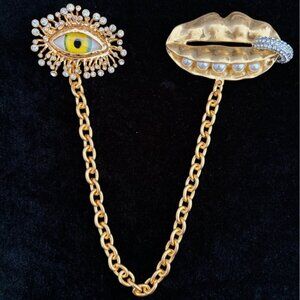 Vintage Style Evil Eye Brooch Protection Amulet